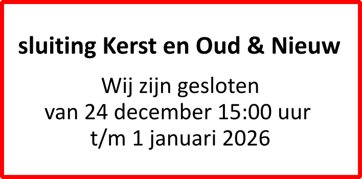 sluiting kerst 2025