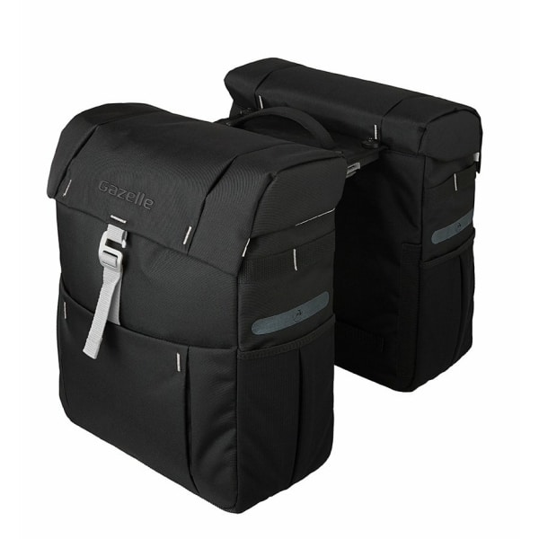 Gazelle Tas dubbel black olive adapter Mik